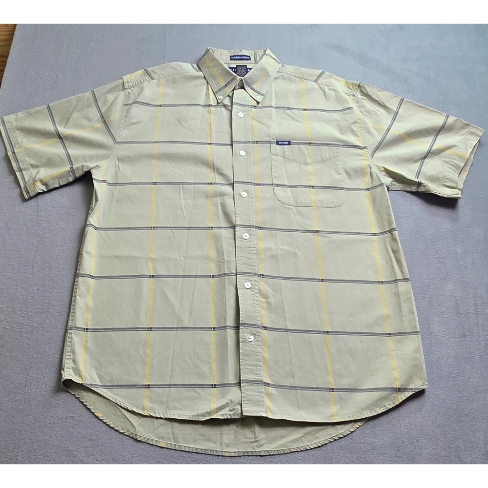 Ivy Crew Classics Wrinkle Resistant Long Sleeve Plaid Shirt Mens Size L Cotton